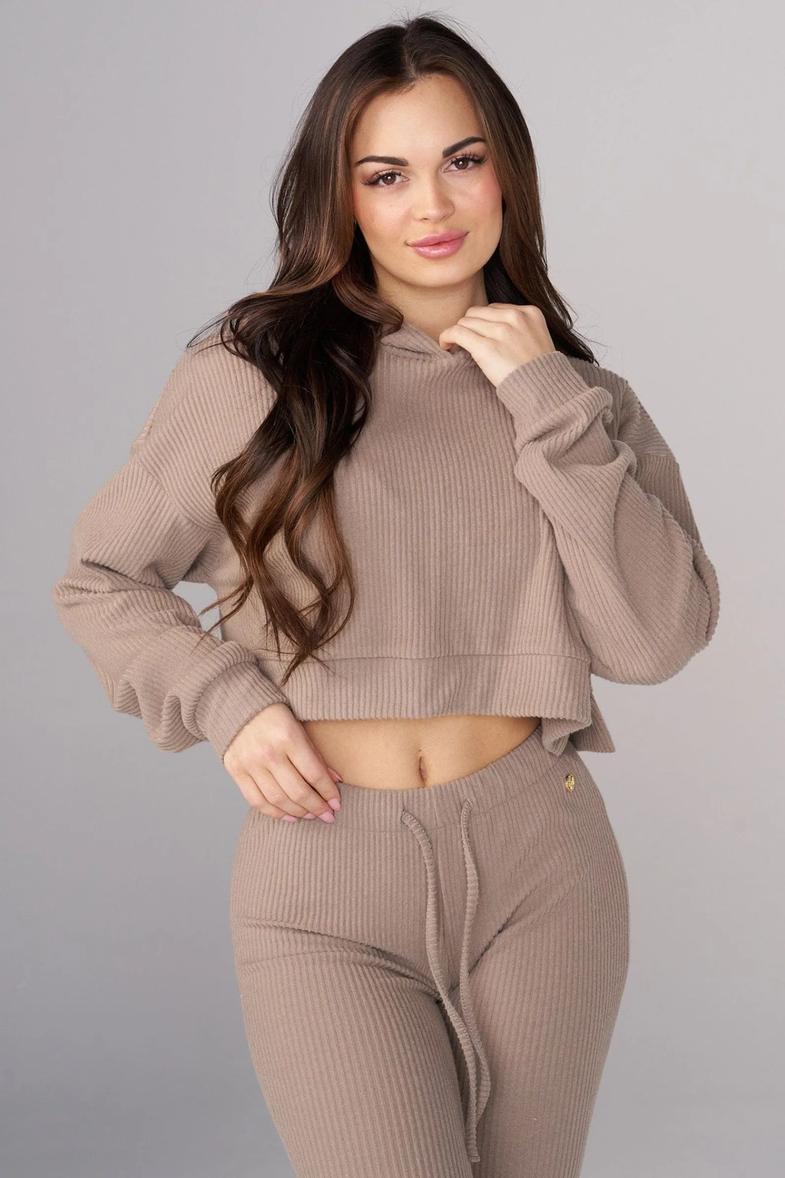 Outerwear<Youngla W545 Ava Crop Hoodie Black|Blue|Cream|Mauve