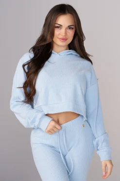Outerwear<Youngla W545 Ava Crop Hoodie Black|Blue|Cream|Mauve