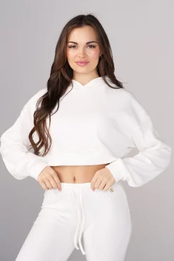 Outerwear<Youngla W545 Ava Crop Hoodie Black|Blue|Cream|Mauve