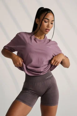 Tops<Youngla W424 Bloc Oversized Tee Black|Coconut Milk|Light Grey|Muted Berry