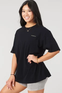 Tops<Youngla W424 Bloc Oversized Tee Black|Coconut Milk|Light Grey|Muted Berry