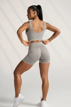 Bras<Youngla W315 Carbon Ribbed Sports Bra Black Wash|Grey Wash|Plum Truffle