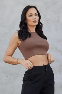 Tops<Youngla W317 Knit Tank Black|Coconut Milk|Mocha|Pistachio Green