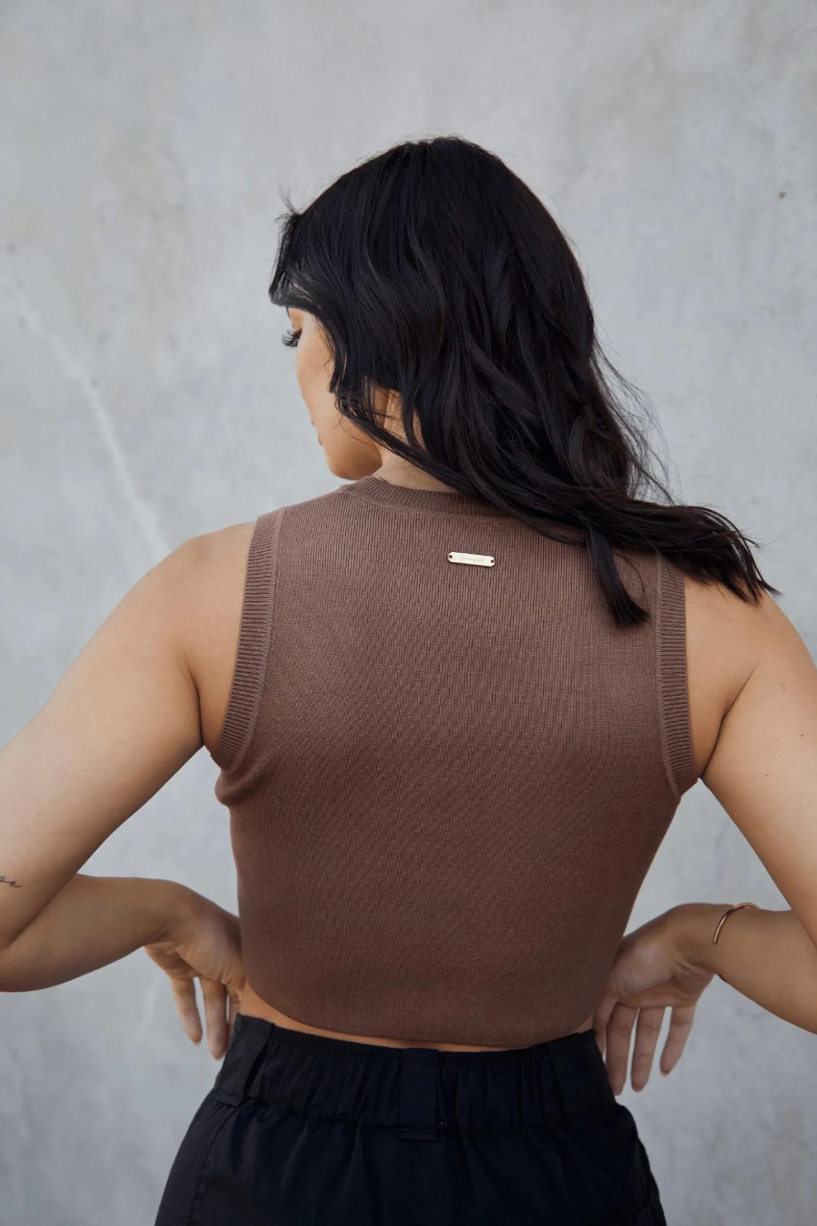 Tops<Youngla W317 Knit Tank Black|Coconut Milk|Mocha|Pistachio Green