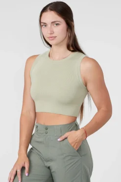 Tops<Youngla W317 Knit Tank Black|Coconut Milk|Mocha|Pistachio Green