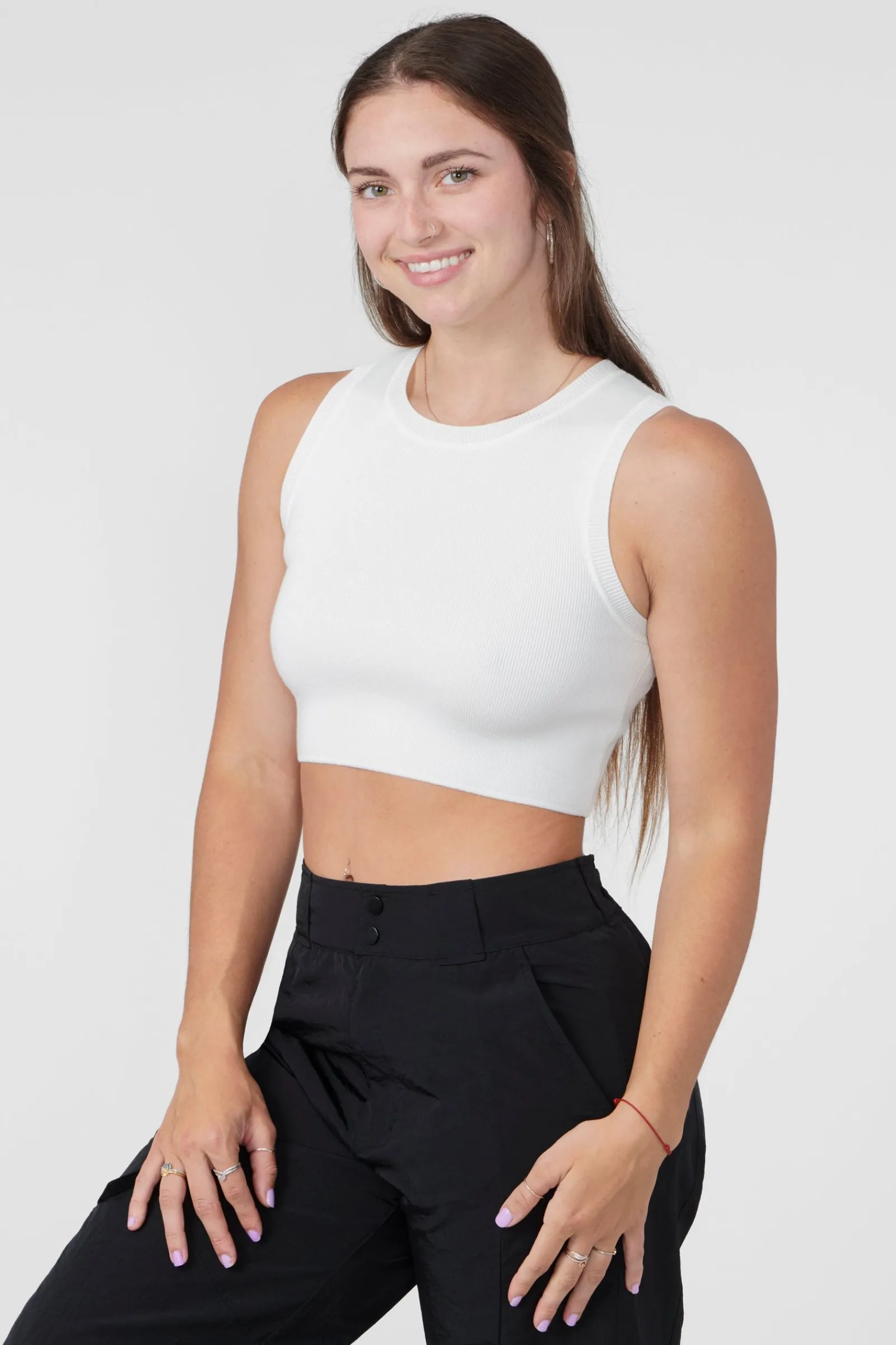 Tops<Youngla W317 Knit Tank Black|Coconut Milk|Mocha|Pistachio Green