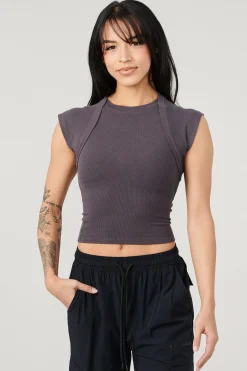 Tops<Youngla W414 Luxe Ribbed Tee Black|Blue Fog|Odyssey Grey|Roasted Almond