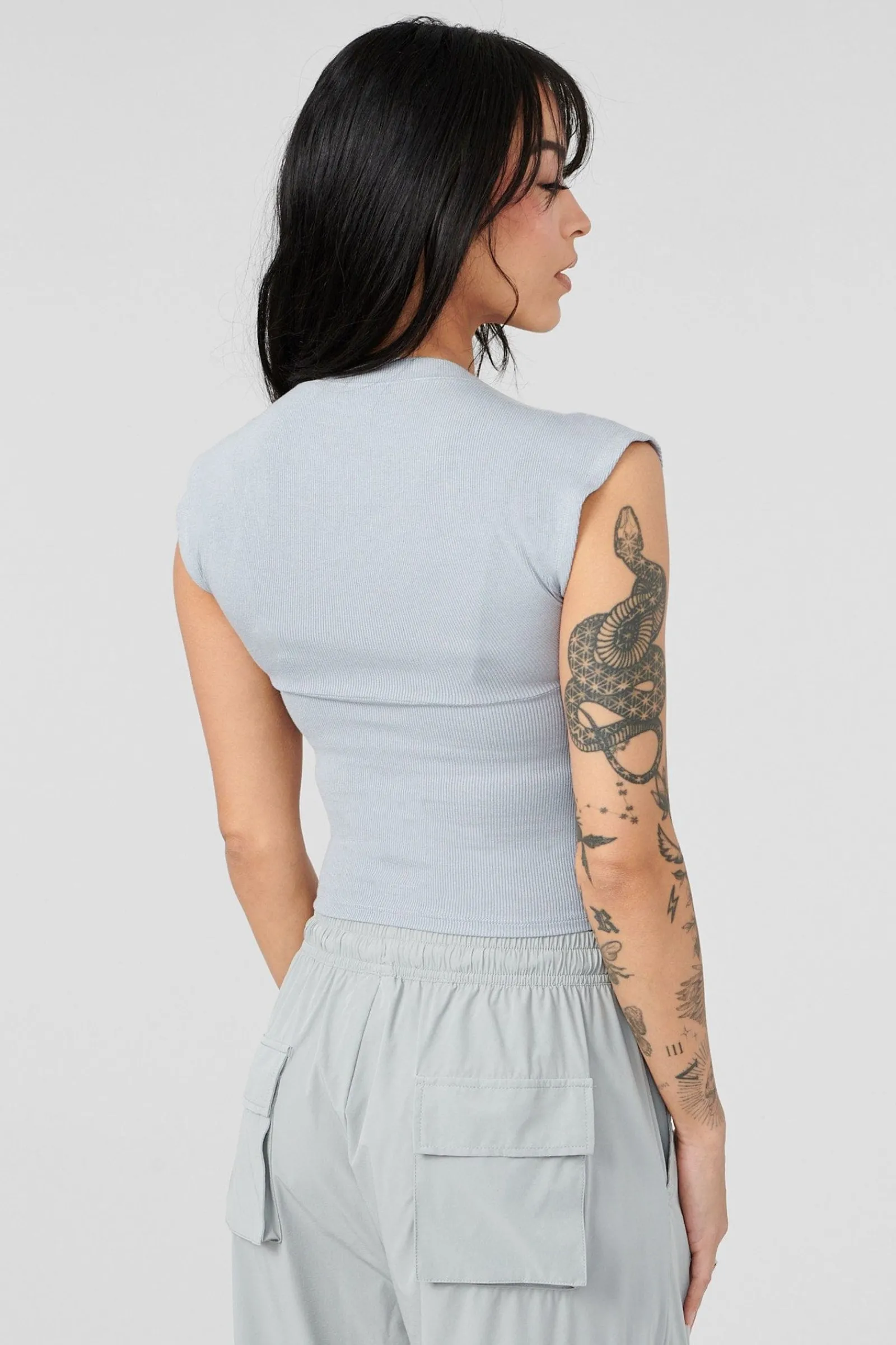 Tops<Youngla W414 Luxe Ribbed Tee Black|Blue Fog|Odyssey Grey|Roasted Almond