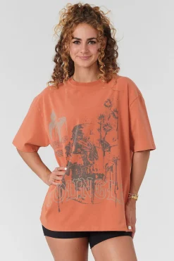 Tops<Youngla W427 Phantom Oversized Tees Black Wash|Bone Wash|Brown Wash|Orange Wash