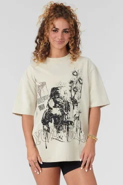 Tops<Youngla W427 Phantom Oversized Tees Black Wash|Bone Wash|Brown Wash|Orange Wash