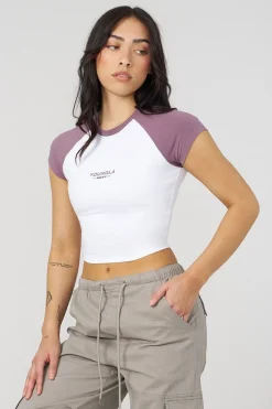 Tops<Youngla W441 Raglan Baby Tee Black|Charcoal|Eggplant|Olive
