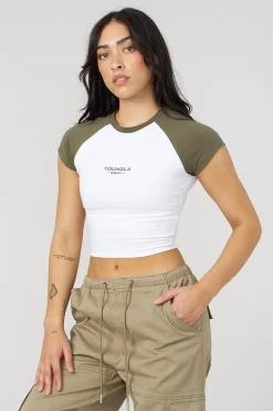 Tops<Youngla W441 Raglan Baby Tee Black|Charcoal|Eggplant|Olive