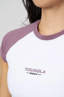 Tops<Youngla W441 Raglan Baby Tee Black|Charcoal|Eggplant|Olive