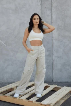 Joggers & Pants<Youngla W222 Retro Cargo Joggers Black|Eucalyptus|Off-White|Taupe