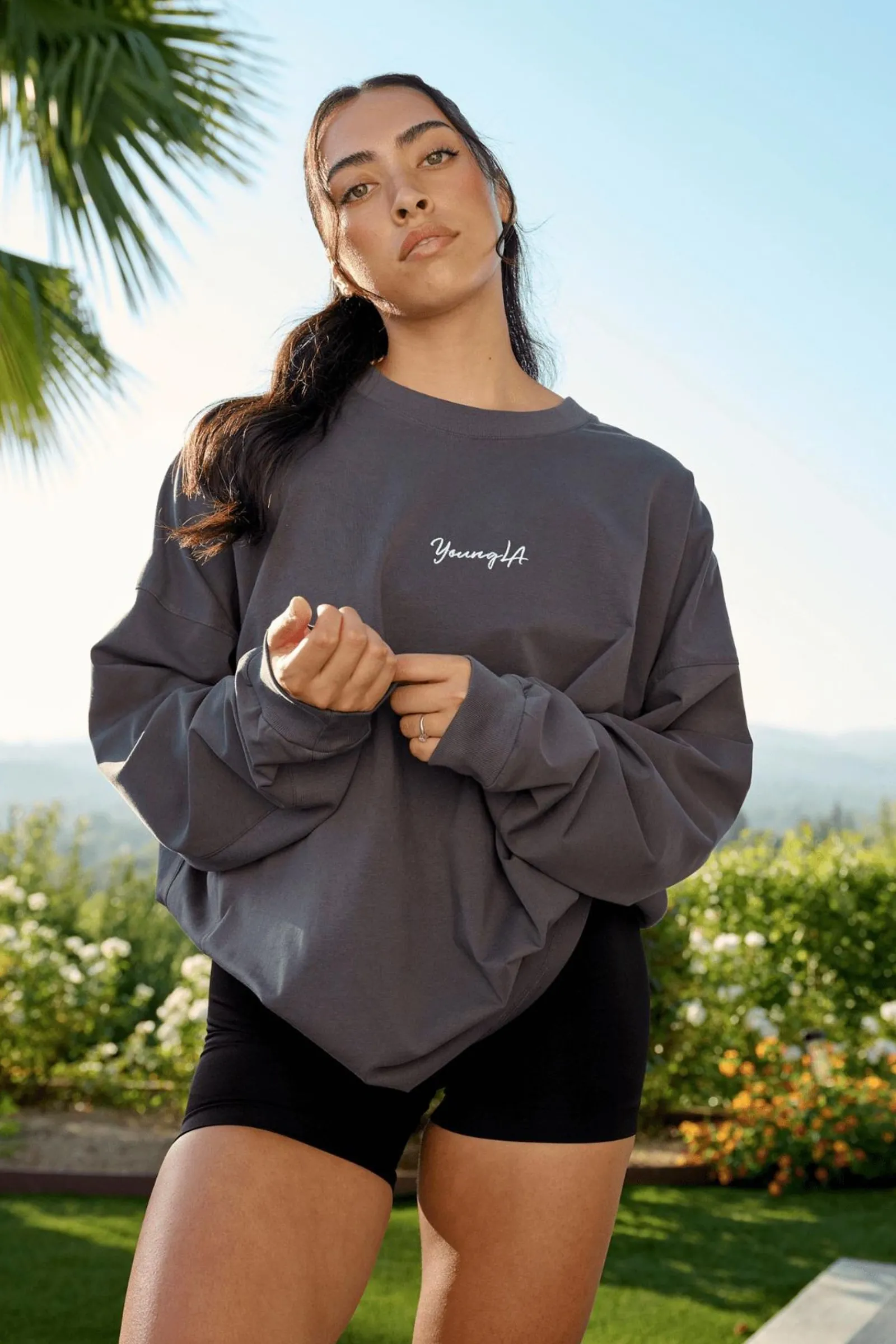 Tops<Youngla W416 Retro Long Sleeve Teal Wash|Black Wash|Light Grey Wash|Stone Grey Wash
