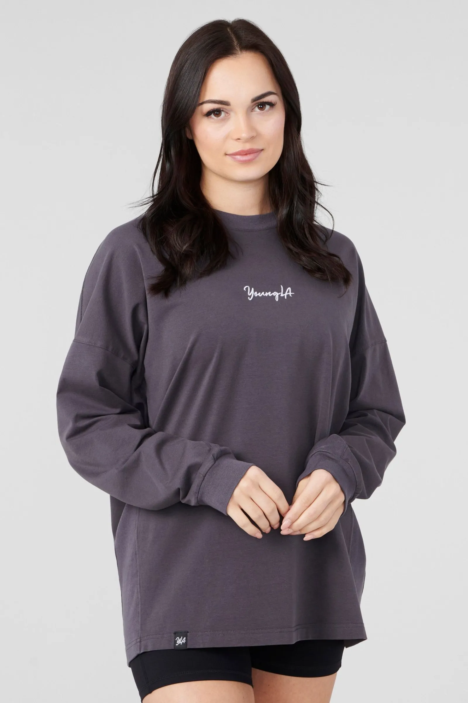 Tops<Youngla W416 Retro Long Sleeve Teal Wash|Black Wash|Light Grey Wash|Stone Grey Wash