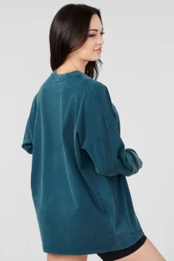 Tops<Youngla W416 Retro Long Sleeve Teal Wash|Black Wash|Light Grey Wash|Stone Grey Wash