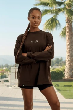 Tops<Youngla W416 Retro Long Sleeve Fall 23 Black|Brown Wash|Green Wash|Mustang Wash