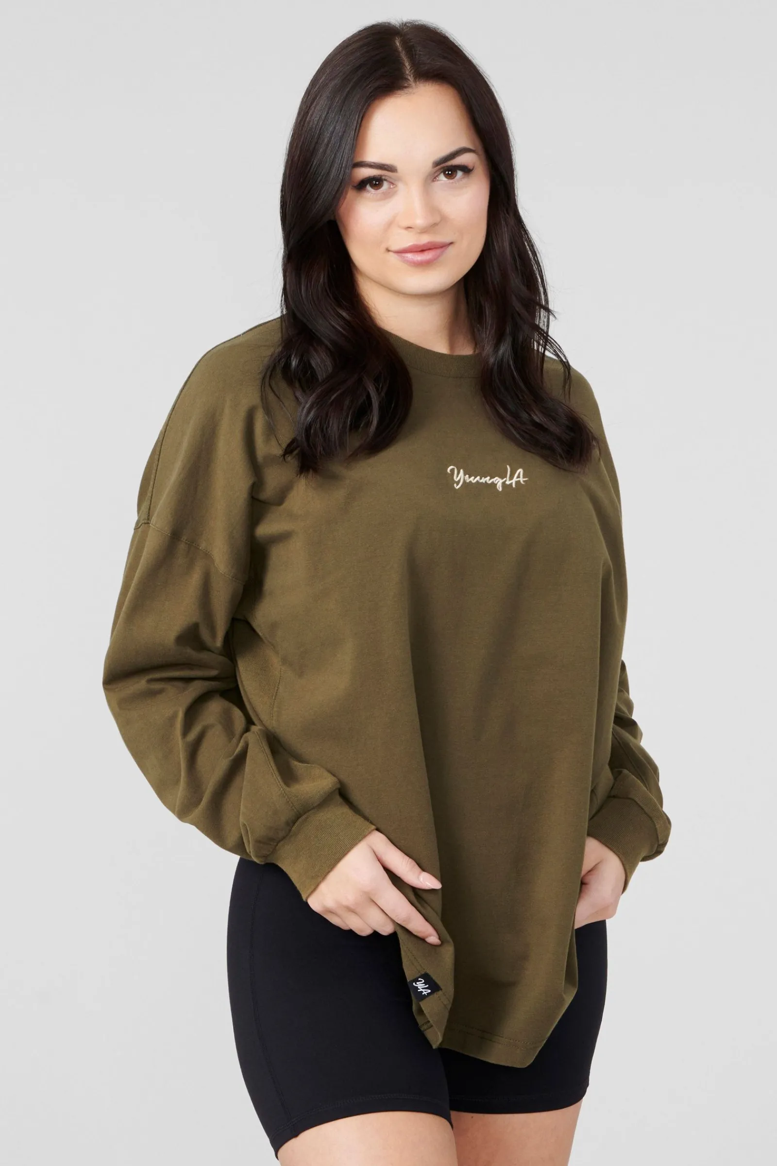 Tops<Youngla W416 Retro Long Sleeve Fall 23 Black|Brown Wash|Green Wash|Mustang Wash