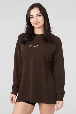 Tops<Youngla W416 Retro Long Sleeve Fall 23 Black|Brown Wash|Green Wash|Mustang Wash