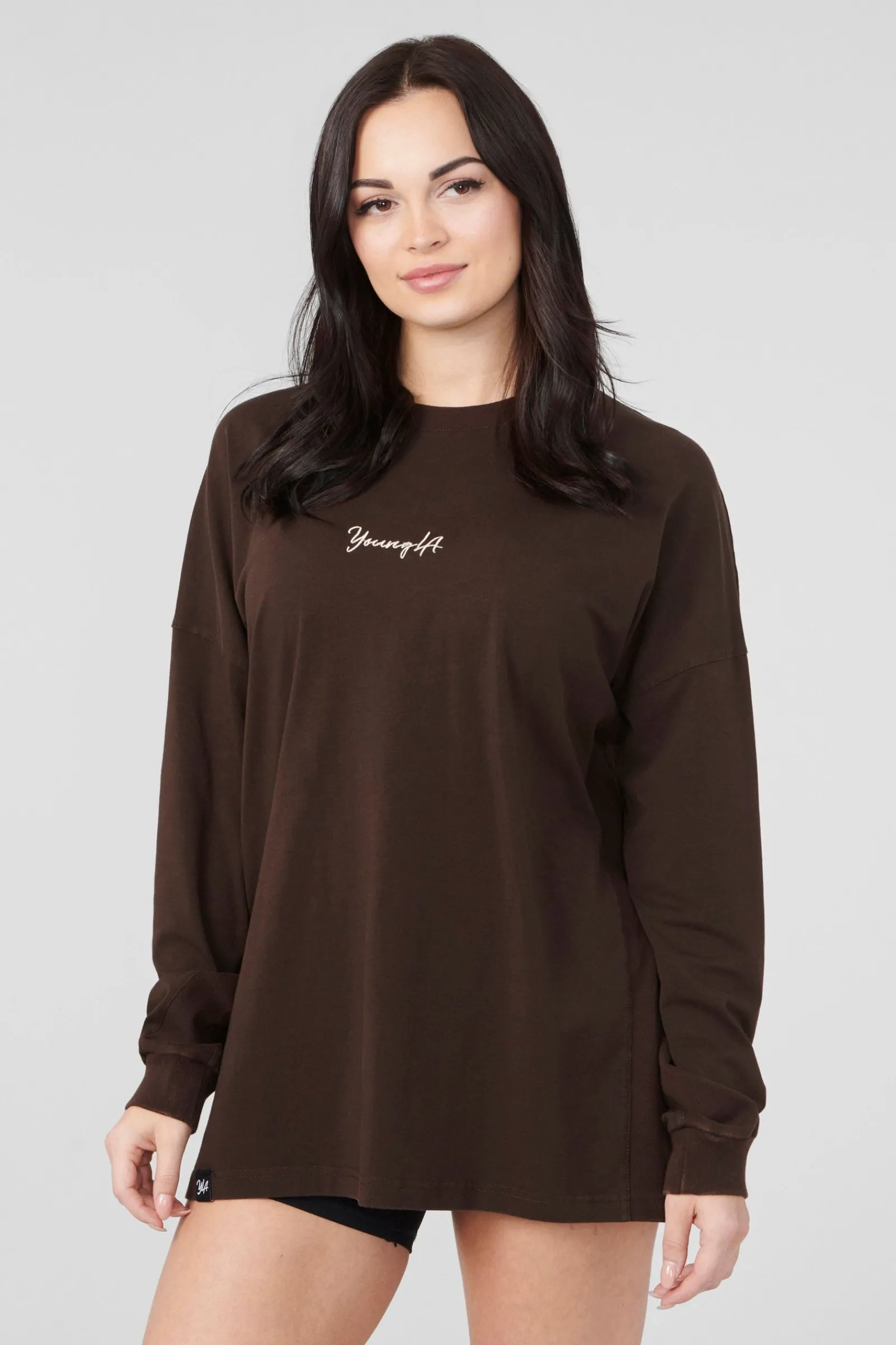 Tops<Youngla W416 Retro Long Sleeve Fall 23 Black|Brown Wash|Green Wash|Mustang Wash