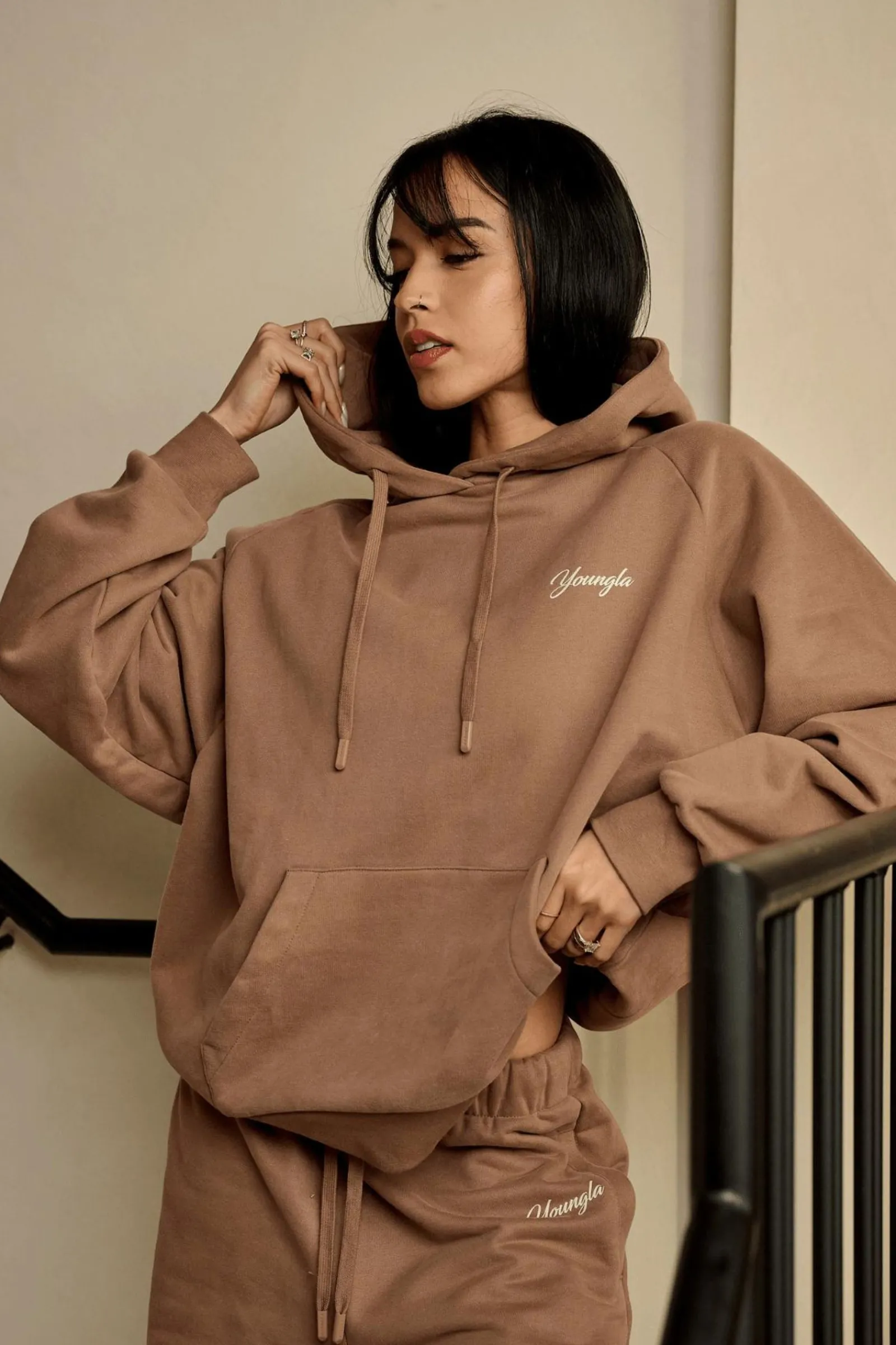 Outerwear<Youngla W516 Revolve Hoodie Black|Bone|Brown|Crushed Mauve