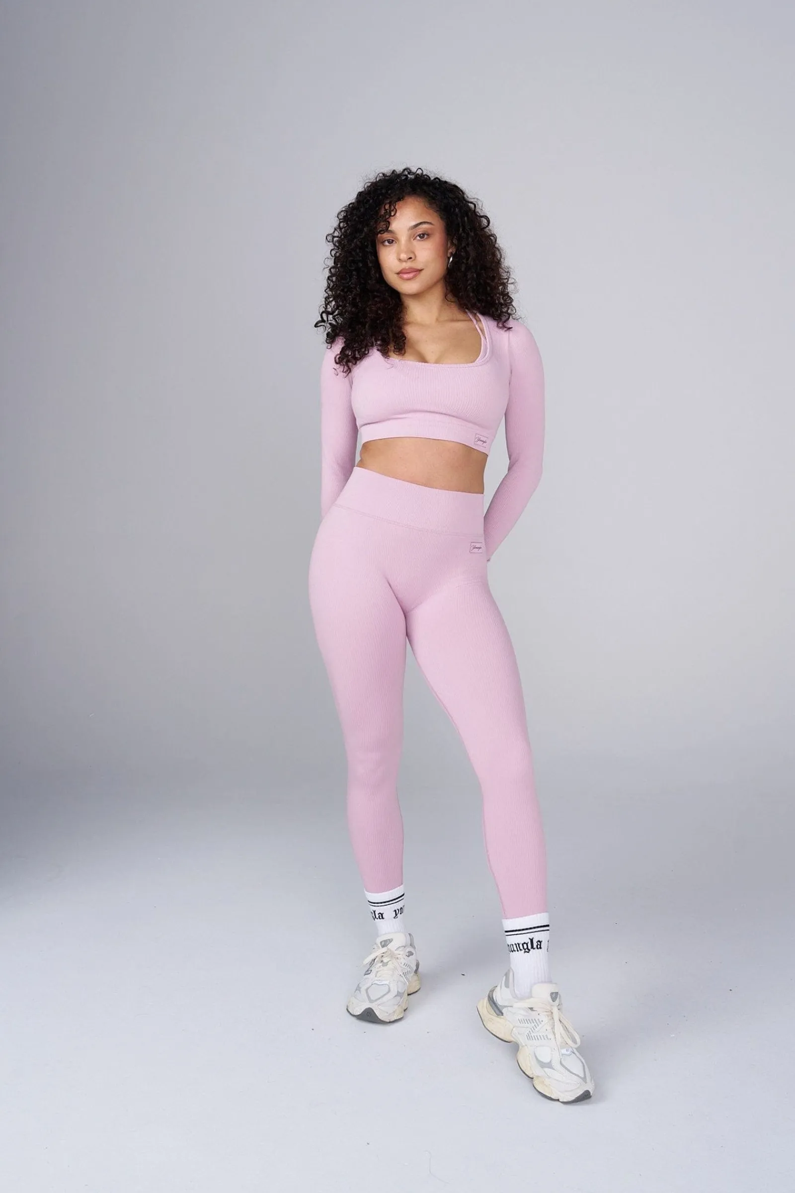 Leggings<Youngla W243 Ribbed Seamless Legging Black|Blue|Cream|Mauve