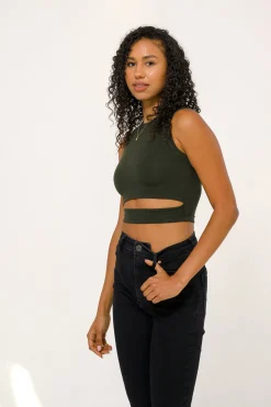 Tops<Youngla W302 Sash Tank Top Light Taupe|White|Dark Olive|Black