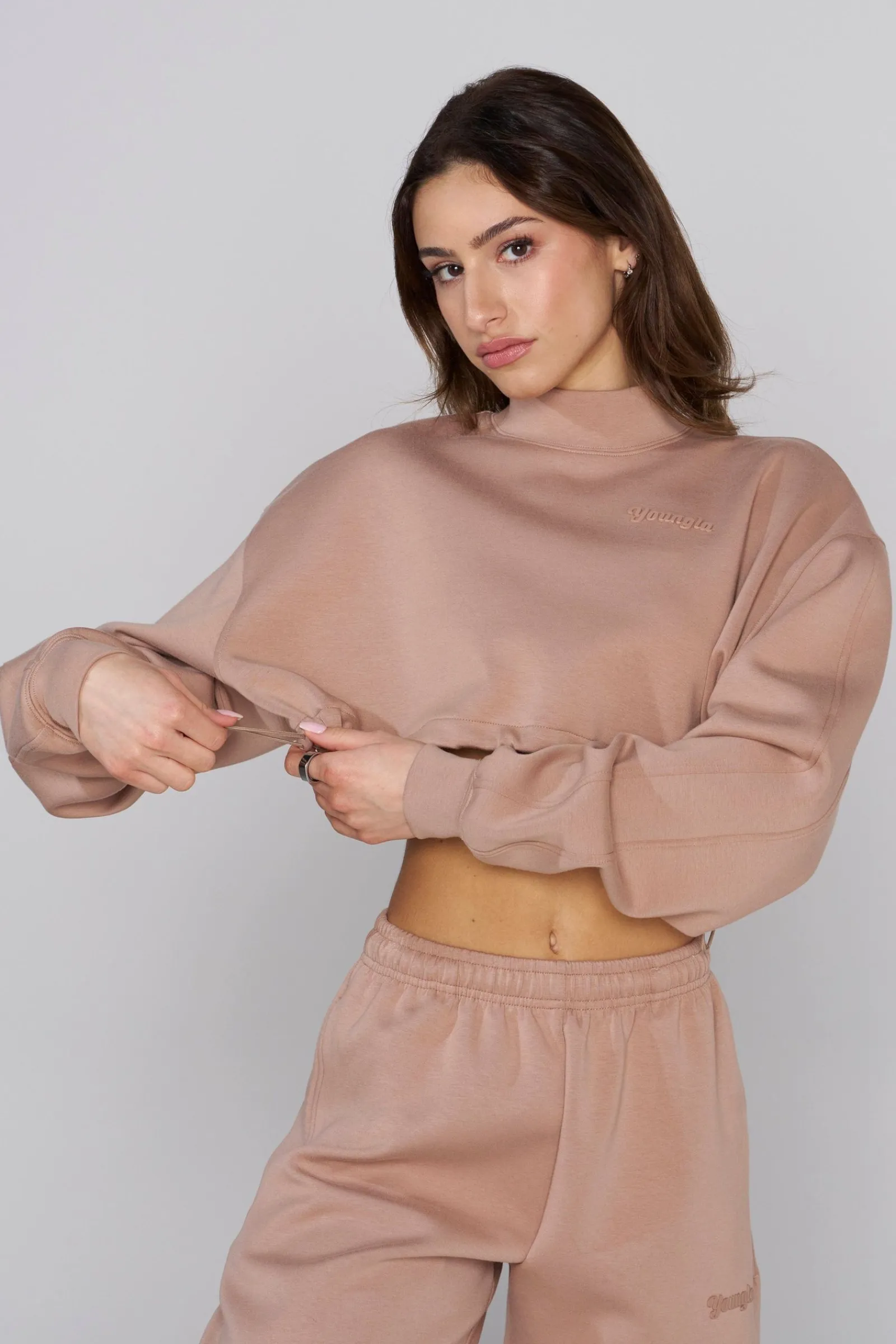 Outerwear<Youngla W540 Scuba Crop Black|Brick|Vanilla|Charcoal