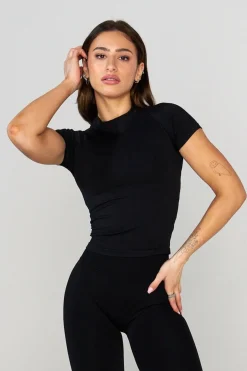 Tops<Youngla W446 Seamless Curve Compression Tee Black|Charcoal|Cider|Moss