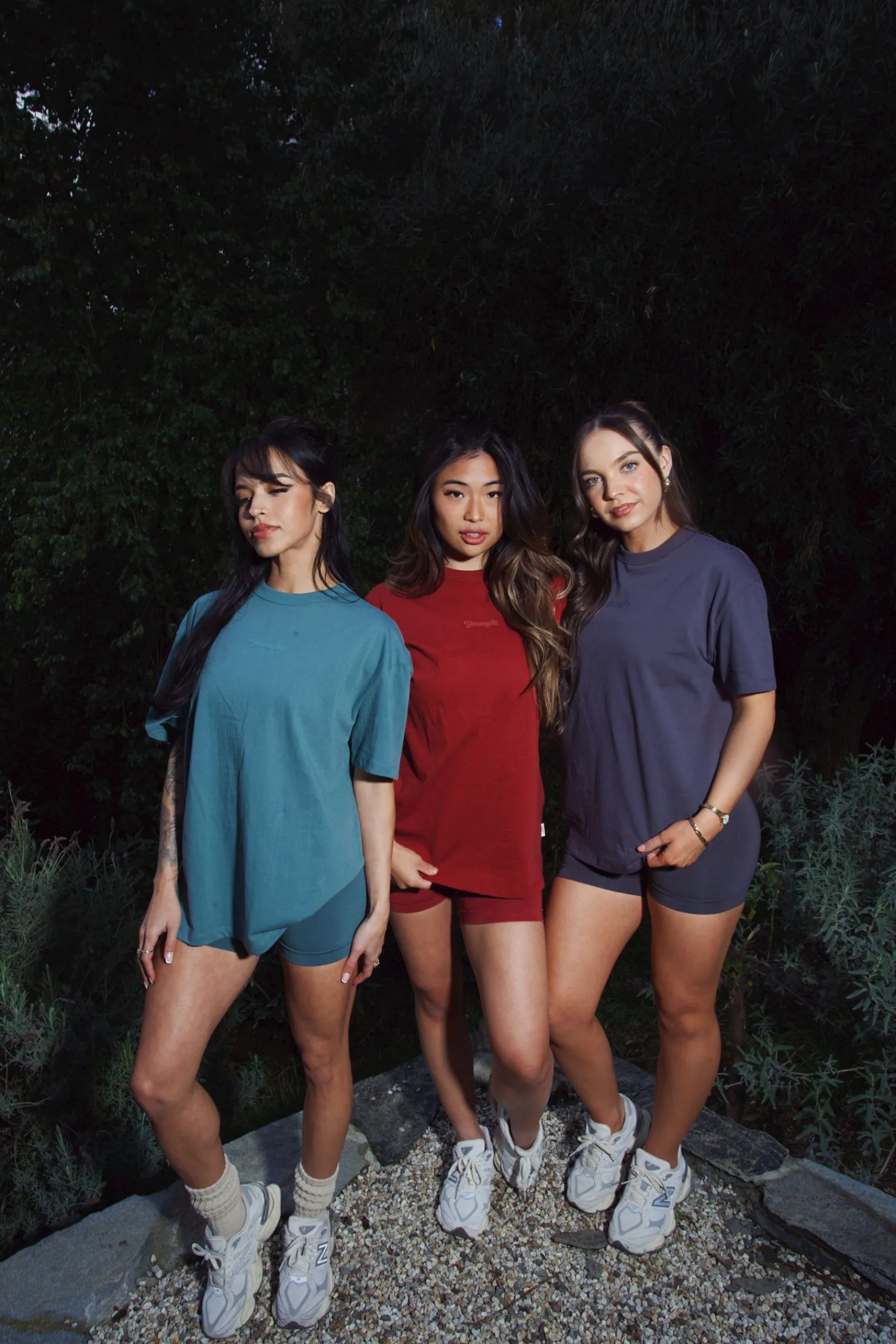 Tops<Youngla W443 Simple Tee Black|Brick|Vanilla|Charcoal