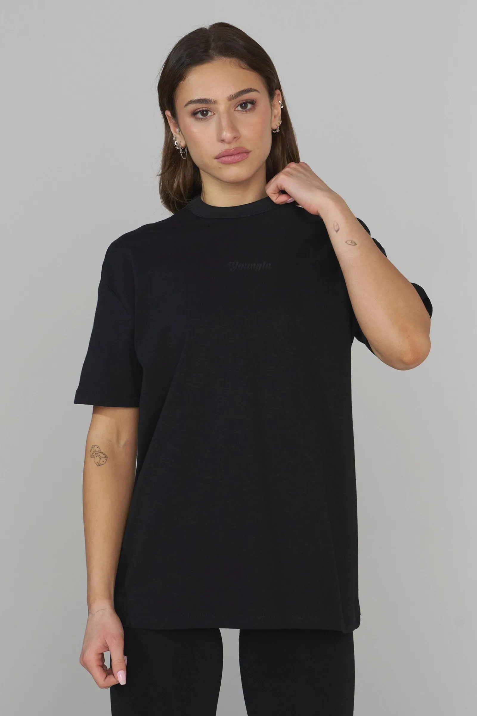 Tops<Youngla W443 Simple Tee Black|Brick|Vanilla|Charcoal