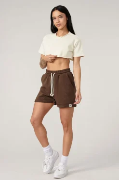 Tops<Youngla W407 Super Cropped Tee Brown|Birch|Forest Green|Black