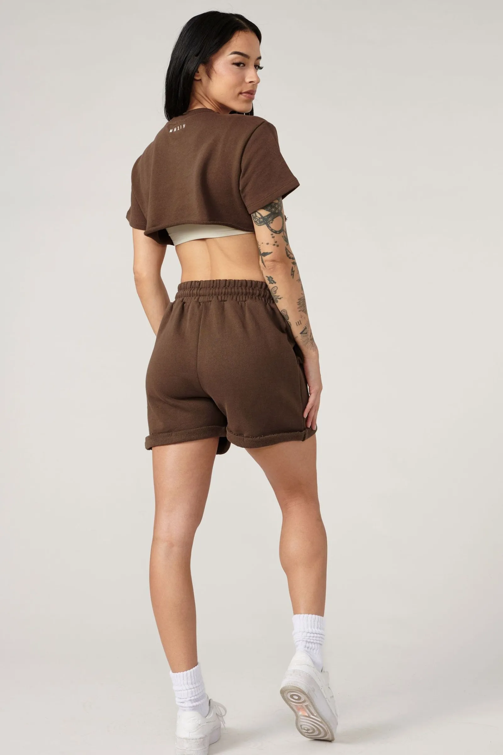 Tops<Youngla W407 Super Cropped Tee Brown|Birch|Forest Green|Black