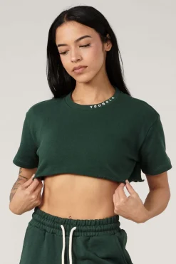 Tops<Youngla W407 Super Cropped Tee Brown|Birch|Forest Green|Black
