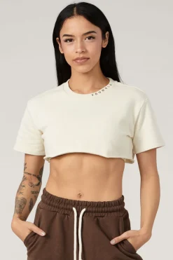 Tops<Youngla W407 Super Cropped Tee Brown|Birch|Forest Green|Black