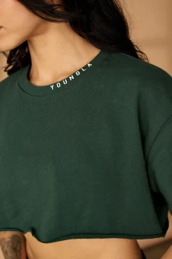 Tops<Youngla W407 Super Cropped Tee Brown|Birch|Forest Green|Black