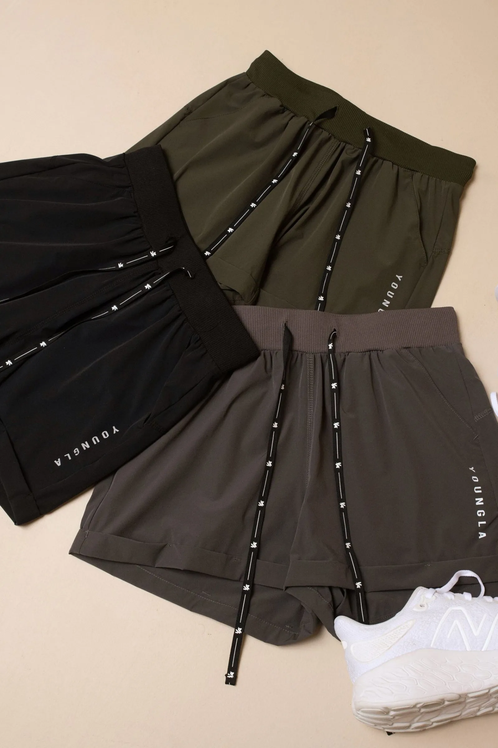 Shorts<Youngla W104 Velocity Running Shorts Black|Dark Grey|Forest Green|Midnight Blue