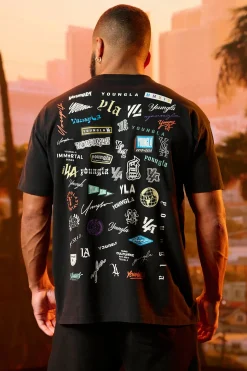 Shirts<Youngla 482-Wall Of Fame Tees Black|White