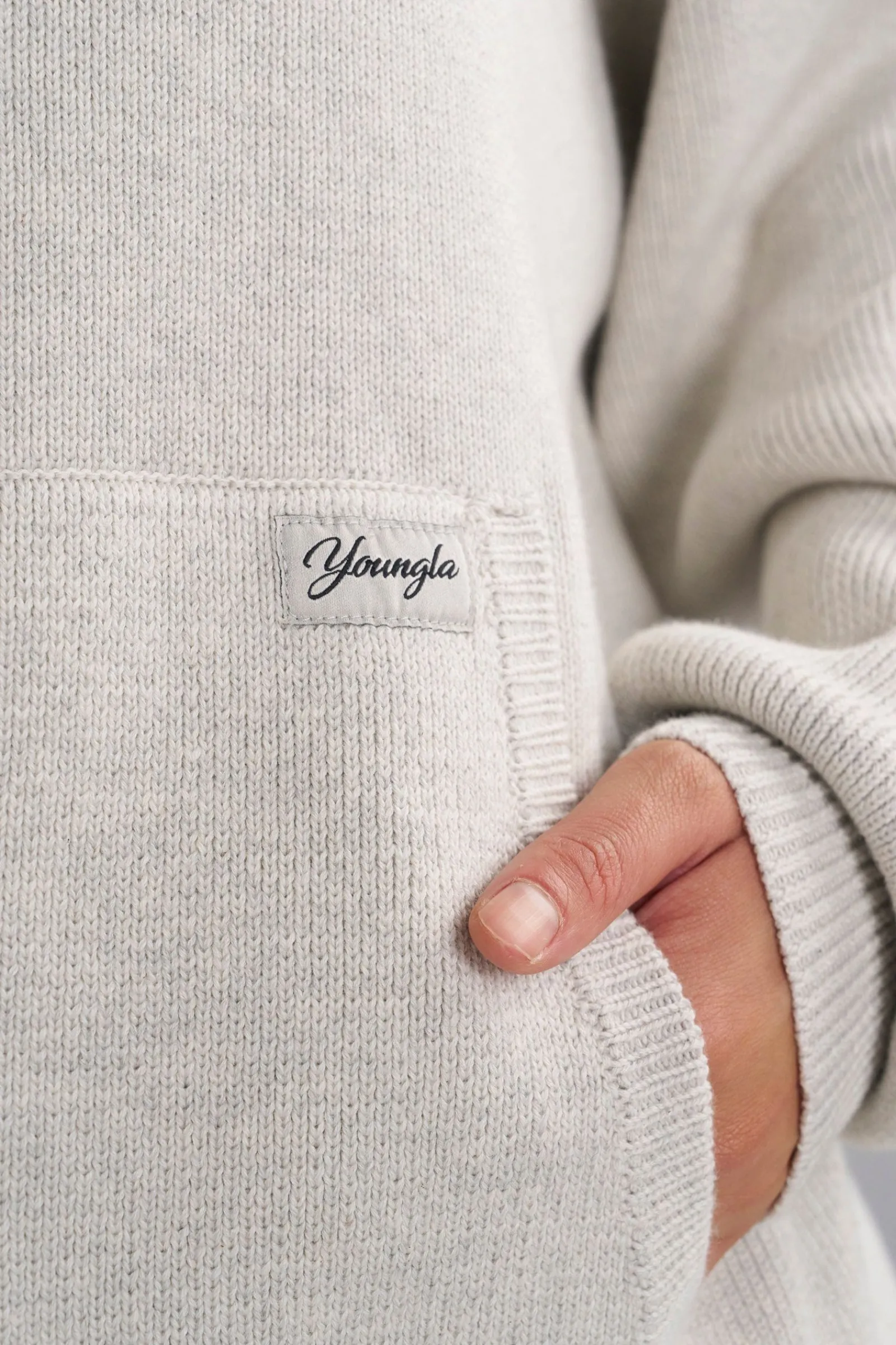 Outerwear<Youngla W514-Bella Sweater Hoodie Black|Brown|Oatmeal|Pistachio Green