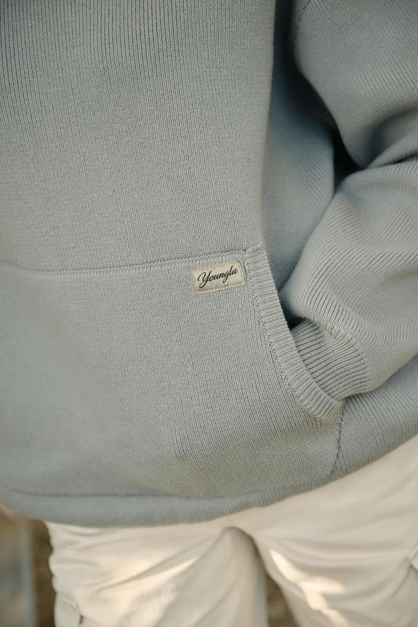 Outerwear<Youngla W514-Bella Sweater Hoodie Black|Brown|Oatmeal|Pistachio Green