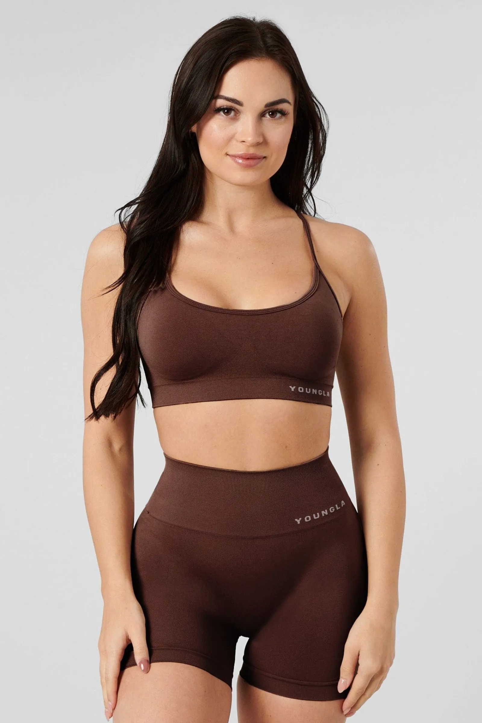 Bras<Youngla W329-Core Seamless Scoop Neck Bra Burgundy Silk|Polished Black|Tan Suede|Velvet Teal