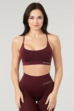 Bras<Youngla W329-Core Seamless Scoop Neck Bra Burgundy Silk|Polished Black|Tan Suede|Velvet Teal