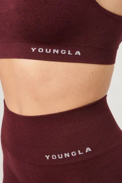 Bras<Youngla W329-Core Seamless Scoop Neck Bra Burgundy Silk|Polished Black|Tan Suede|Velvet Teal