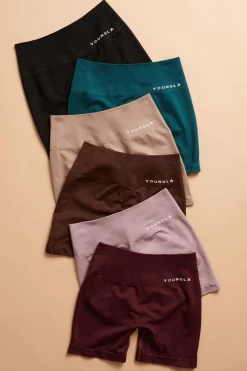 Shorts<Youngla W120-Core Seamless Shorts Raspberry Wine|Stone Grey|Bonnie Blue|Black