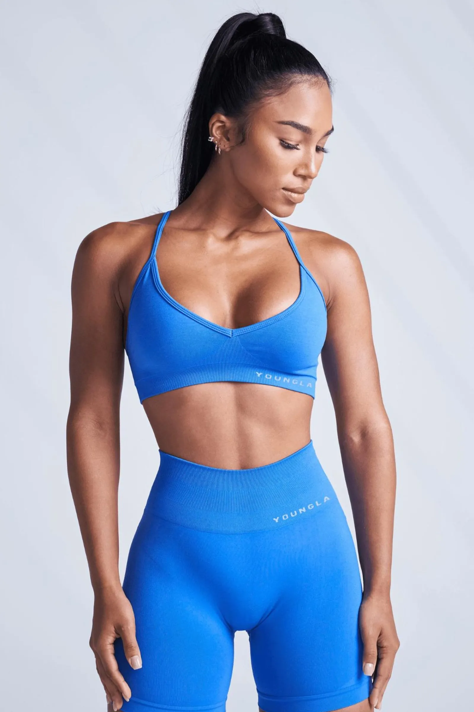 Bras<Youngla W327-Core Seamless Sports Bra Bonnie Blue|Black|Raspberry Wine|Stone Grey