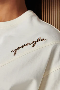 Tops<Youngla W431-Curve Oversize Tee Dark Brown Wash|Black Wash|Blue Wash|Cream