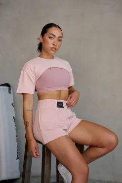 Tops<Youngla W410-Cut Out Tee Black|Bone|Coal|Lotus Pink
