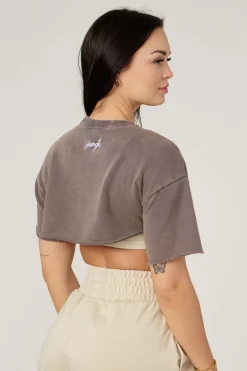 Tops<Youngla W410-Cut Out Tee Black|Bone|Coal|Lotus Pink