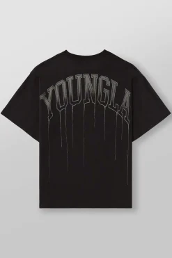 Shirts<Youngla W428-Drip Oversized Tee Black Wash|Brown Wash|Coconut Milk|Grape Wash